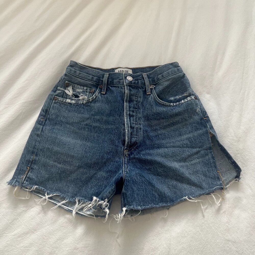AGOLDE Vintage Cutoff Denim Shorts | Size 26 | Medium Wash